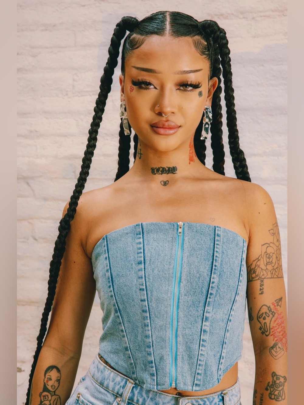 Sorella Denim Corset Tube Top Size Large